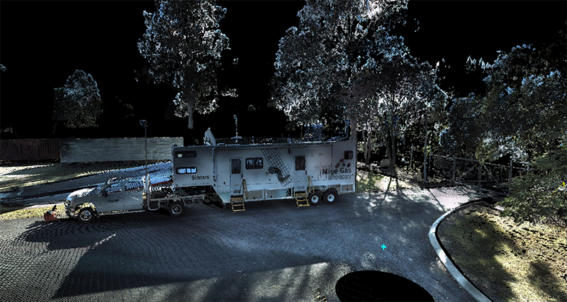 Image of a 3D point cloud in photo colour